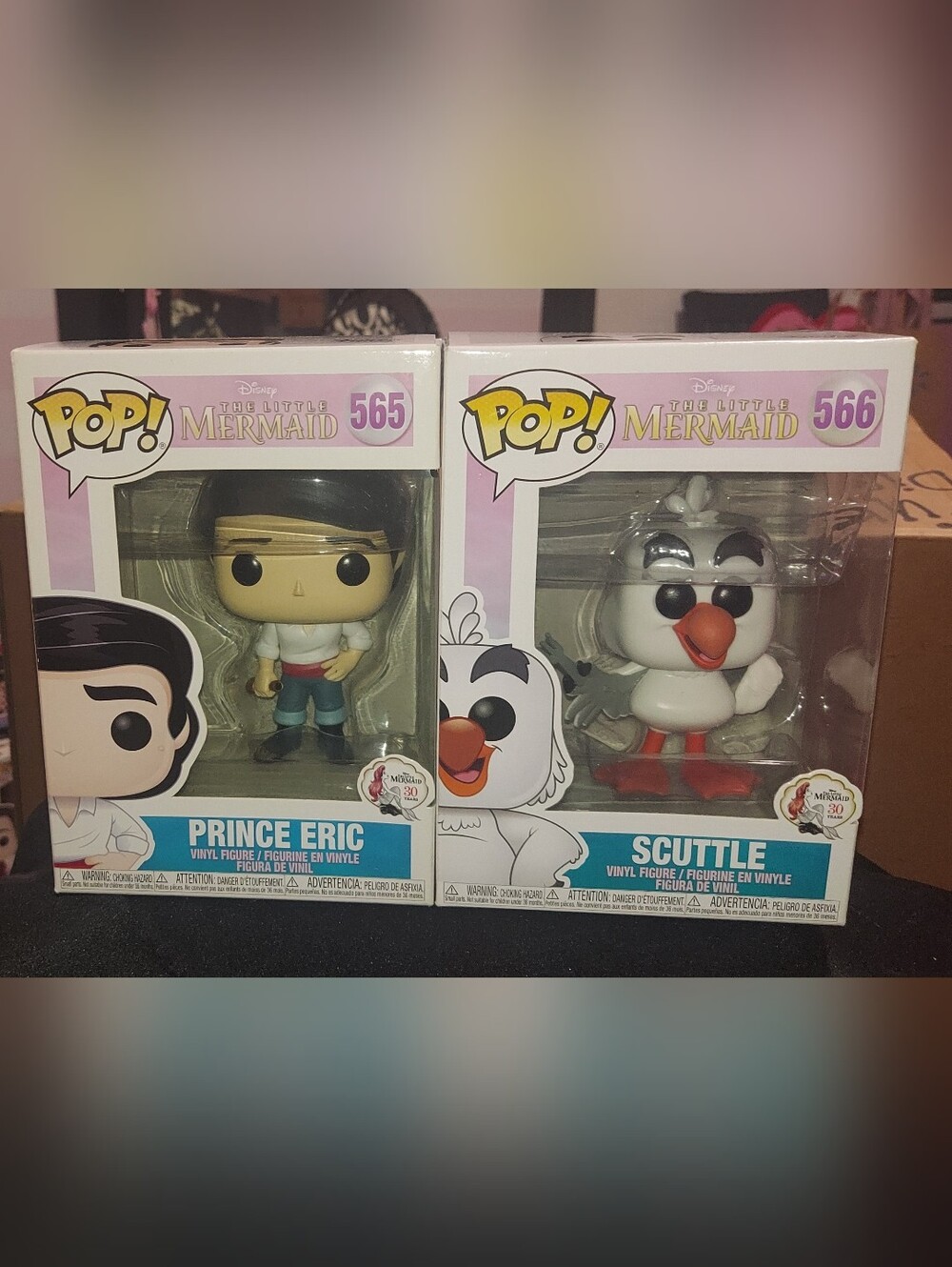 Funko Pop! Disney Little Mermaid 30th Anniv Set-Prince Eric #565 & Scuttle#566